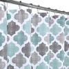 Geometric Quatrefoil Patterned Poly-Cotton Bathroom Shower Curtain - 2 of 4