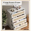 Jojoka Tall Rattan Dresser with 4 Drawers, Boho Wooden Storage Chest for Bedroom, Living Room, or Entryway - 4 of 4
