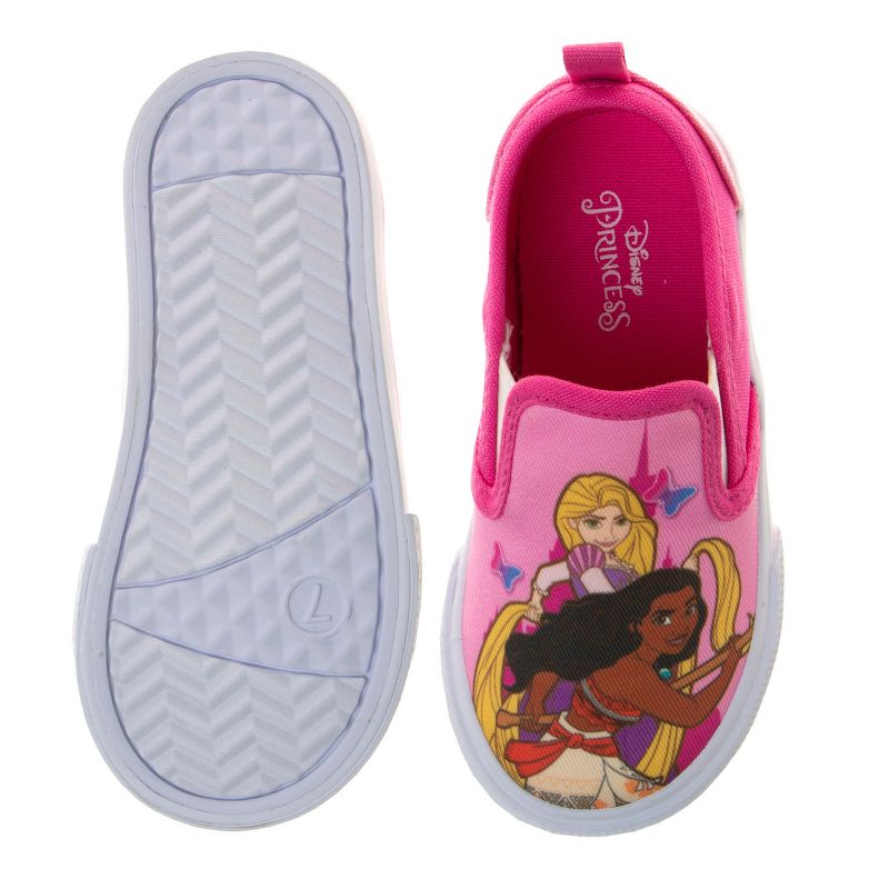 Disney Princess Girls No Lace Shoes - Kids Disney Character Loafer Low top SlipOn Casual Tennis Canvas Sneakers (size 5-12 toddler - little kid), 6 of 8
