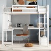 Full Size Loft Bed with L-Shaped Multi-Storage Desk, LED light and USB Charging Station - ModernLuxe - 2 of 4