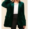 Women's Curvy Solid Velvet Blazer Jacket - Haptics 2X - 2 of 2