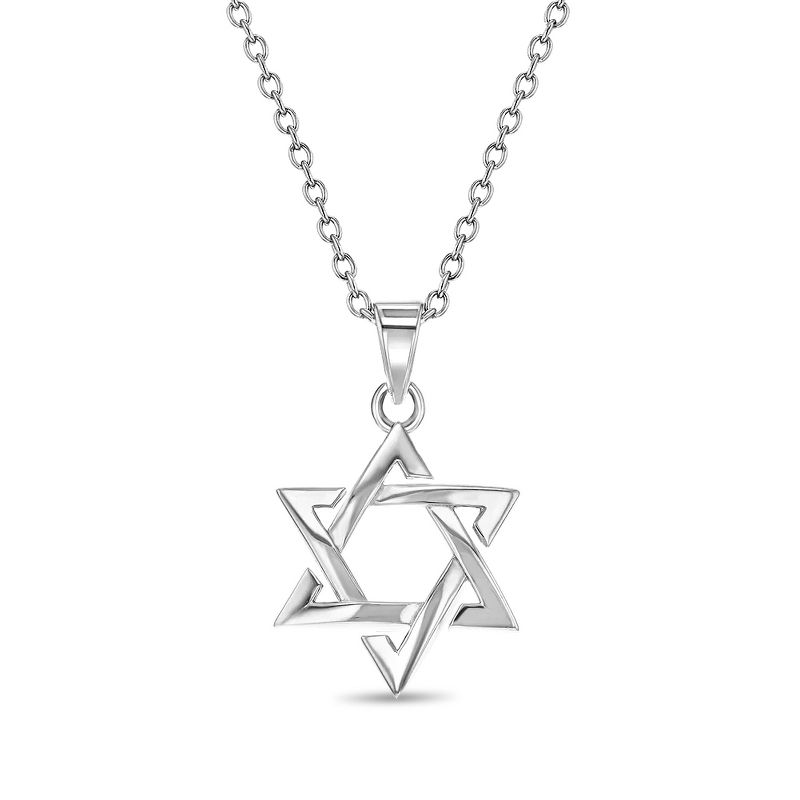 Girls' Large Star of David Sterling Silver Necklace - In Season Jewelry, 1 of 5