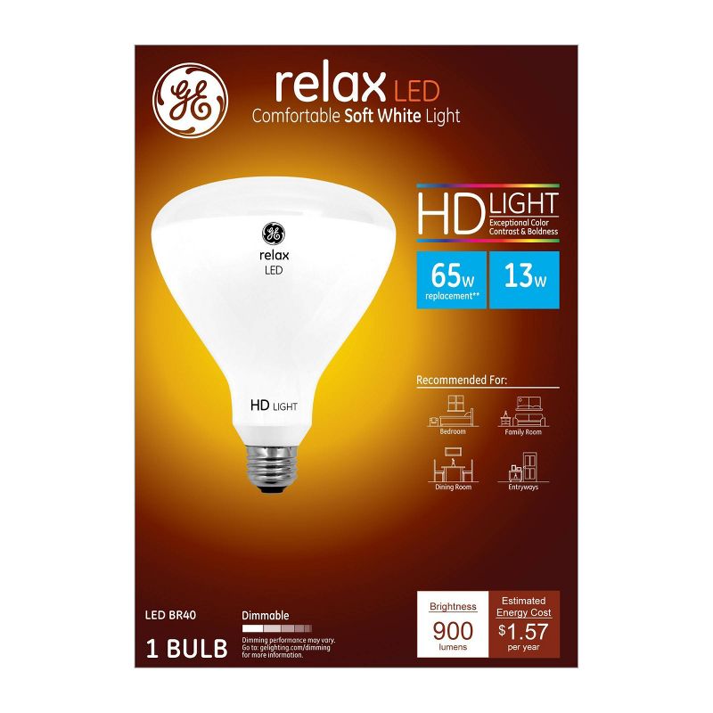 GE Relax LED HD Floodlight 13.5W 65W Equivalent Soft White Medium Base, 1 of 6