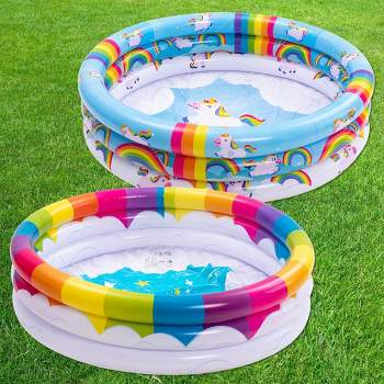 Syncfun 2 Pack 47'' Inflatable 3 Ring Swim Pool for Kids