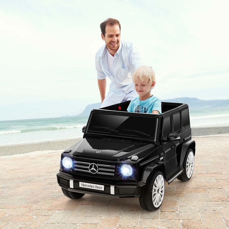 Costway Licensed Mercedes-Benz G500 Kids Ride-on Car 12V Battery Powered Ride-on Truck Black/White, 2 of 11