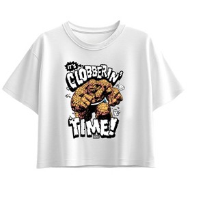 Girls' - Marvel - Fantastic Four Clobberin Time Short Sleeve Boxy Graphic T-Shirt - 1 of 1