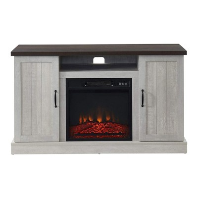 Edyo Living Rustic Farmhouse Electric Fireplace Tv Stand For 55 Inch Tvs  With 2 Opening Storage Cabinets, Media Center, And Remote Control, Grey :  Target