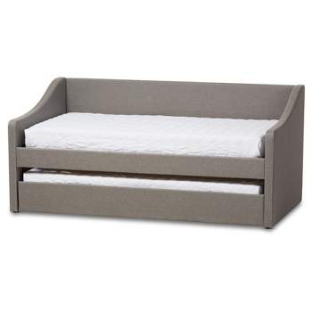 Barnstorm Modern and Contemporary Fabric Upholstered Daybed with Guest Trundle Bed - Twin - Gray - Baxton Studio