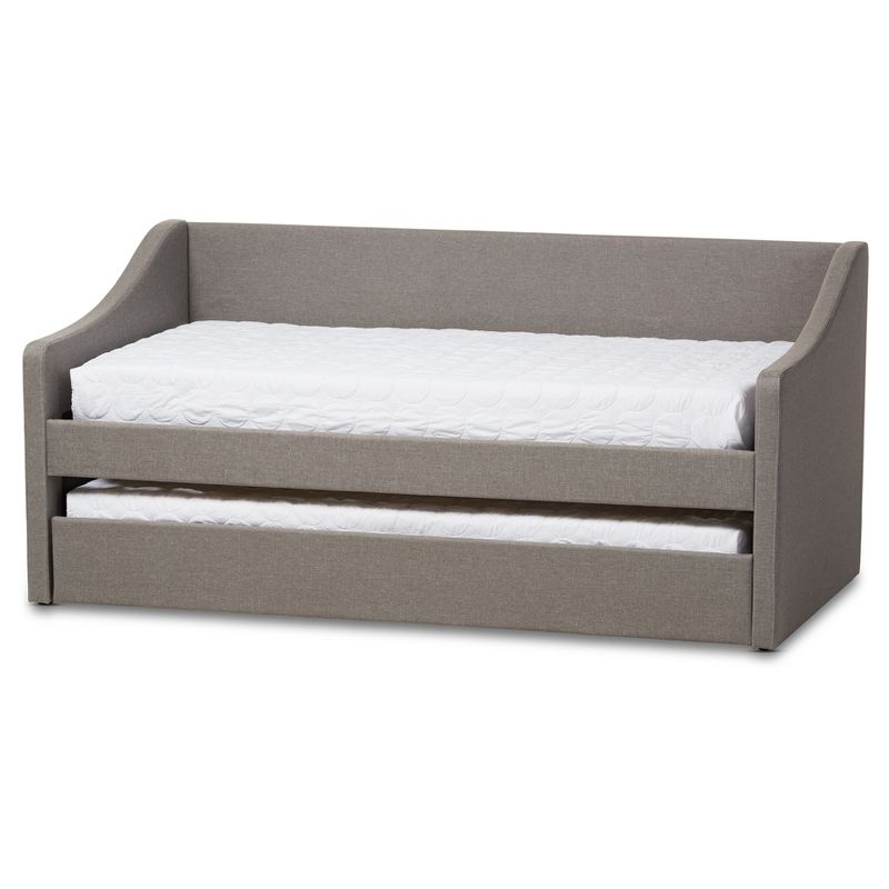 Barnstorm Modern and Contemporary Fabric Upholstered Daybed with Guest Trundle Bed - Twin - Gray - Baxton Studio, 1 of 7