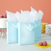 Blue Panda 20 Pack Small Light Blue Gift Bags with Handles, Tissue Paper, Hang Tags, 7.9 x 5.5 x 2.5 In - 2 of 4