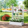 Maggift Planters, Large Outdoor Rolling Flower Box, Raised Planter with Drainage System for Climbing Plants, White, 43.4" * 18.26" * 59.3" - 3 of 4