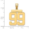 Black Bow Jewelry 14k Yellow Gold, Athletic Collection, Large Polished Number 99 Pendant - 2 of 3