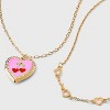 Girls' 2pk Cherry and Heart Locket Necklace Set - Cat & Jack™️: Acrylic, Zinc Alloy, 16" Length, Lobster Claw Clasp - 4 of 4