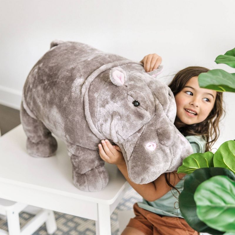 Melissa &#38; Doug Giant Hippopotamus - Lifelike Stuffed Animal (over 2 feet long), 3 of 10