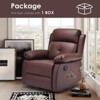 GlasFlength Accent Recliner Chairs, Wide Recliner, Adjustable Single Recliner Chair, for Living Room, Bedroom, Apartment, Brown, 32.2"*34.2"*39.3" - 4 of 4