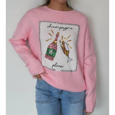 Women's Champagne Pop Sweater - Main Strip