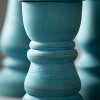 Sullivans Turquoise Wood Pillar Candle Holders Set of 3, 13.25"H, 10"H & 7.5"H Multicolored - 2 of 4