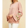 Women's Floral Gardens Crewneck Long Sleeve Top - entro - 4 of 4
