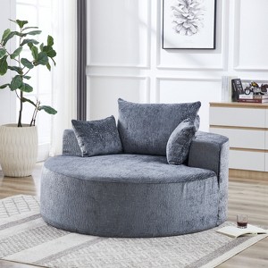 CENGHU Chenille Lazy Sofa Bean Bag Chair, Sponge Chaise Lounge Chair Indoor, Modern Sleeper Chair for Living Room Bedroom Office - 1 of 4