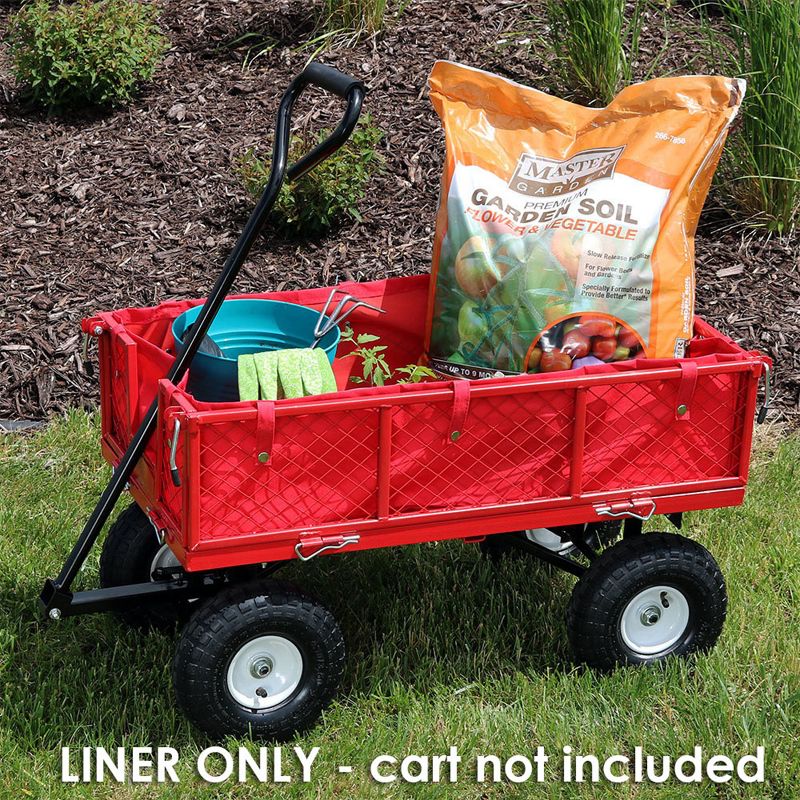 Sunnydaze Outdoor Lawn and Garden Weather-Resistant Heavy-Duty Polyester Utility Wagon Cart Protective Liner - Red, 2 of 9
