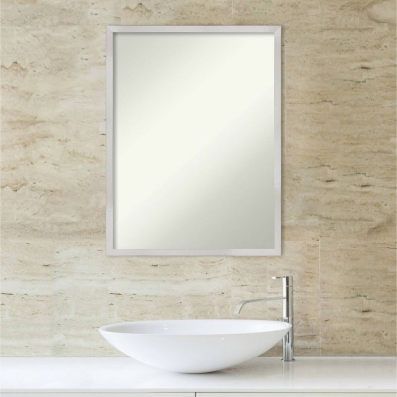 20&#34; x 26&#34; Non-Beveled Svelte Silver Wood Bathroom Wall Mirror - Amanti Art, 6 of 12