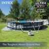 Intex Round Above Ground Swimming Pool Set - Bundle with 700 GPH Pump, Ladder, & Pool Cleaner Robot Vacuum,  Ultra XTR, 16ft x 48in - 3 of 4