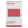 Universal Red Pressboard End Tab Classification Folders, 2" Expansion, 2 Dividers, 6 Fasteners, Legal Size, Red Exterior, 10/Box - 2 of 3