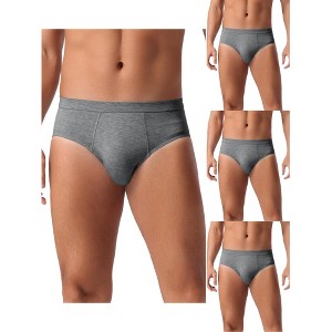 INSPIRE CHIC Men's 4 Pack Underwear Solid Color Elastic Waist Soft Comfortable Briefs - 1 of 4