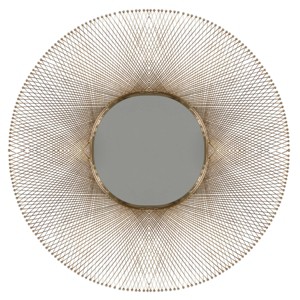 Metal Starburst Round Wall Mirror Gold - Olivia & May: Roulette Design, Modern Decor, No Assembly Required - 1 of 4