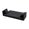 Akoasm Convertible Velvet Sofa for Small Living Rooms, Bedrooms & Offices-Black - 4 of 4