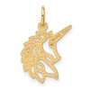 Black Bow Jewelry 14k Yellow Gold Unicorn Head Silhouette Charm or Pendant - 3 of 4