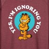 Women's - Garfield - Ignoring You Lightweight French Terry Wide Neck Long Sleeve Shirt - 2 of 4