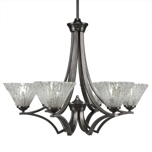 Toltec Lighting Zilo 6 - Light Chandelier in  Graphite with 7" Italian Ice Shade - 1 of 1