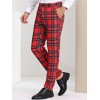 Lars Amadeus Men's Plaid Flat Front Business Dress Suit Pants - 2 of 4