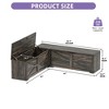 L-Shaped Storage Bench with Storage Wooden Storage Chest for Living Room Bedroom - 3 of 4