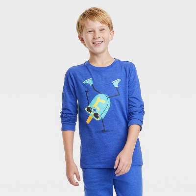 Boys' Hanukkah Long Sleeve Graphic T-Shirt - Cat & Jack™ Blue 
