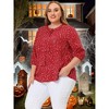 Agnes Orinda Women's Plus Size Stylish Tie Neck 3/4 Ruffle Sleeves Work Office Blouses - 3 of 4