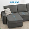 10 Seater Modular Sectional Sofa - U-Shaped Convertible Sleeper with Chaise & Storage Living Room, Bedroom (Gray Corduroy) - 4 of 4