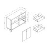 Vynxaria Wooden Display Rack, Cabinet with Drawer, Holds 6 Wine Glass, White & Dark Taupe & Distressed Grey - 3 of 4