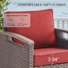 POCASSY Swivel Patio Chairs Swivel Rocker Set of 2, Dark Brown Hand-Brushed Arms 360° Swivel Outdoor Chairs with All Weather Brown Wicker & 4" Cushion - 2 of 4