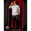 Lars Amadeus Men's Short Sleeve Sparkle Glitter Prom 70s Disco Nightclub Party Sequin Polo Shirts - 2 of 4