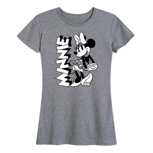 Women's - Disney - Minnie Black And White Short Sleeve Graphic T-Shirt - 1 of 4