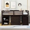 Full Size Loft Bed with Rolling Desk, Drawers, Bookshelf and Storage Shelves, Pine Wood Frame, No Box Spring Needed, White - 2 of 4