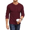 COOFANDY Men's Henley Shirts Long Sleeve Basic Waffle Pique Pullover T-Shirt with Pocket - 2 of 4