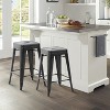 FDW Bar Stool Set of 2 Bar Stools  24in Stackable Industrial Metal Counter Stools, Black - 2 of 4
