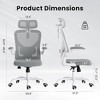 Infurnic Task and Office Chairs, Office Desk Chair with Adjustable Lumbar Support, Comfy Desk Chair for Home and Office, Gray, 27.2"*25.6"*40" - 4 of 4