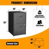 ZACHVO 18 Inch Deep 2 Drawer Black Metal Filing Cabinet for Letter-Size with Lock, Home Office Storage - 4 of 4
