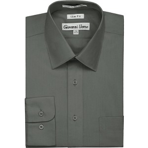 Gentlemens Collection Men's 1915 Long Sleeve Slim Fit Dress Shirt - - Available in Many Colors - 1 of 2