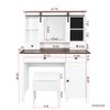 GlasFlength Modern Vanity Table Set with Flip top Mirror and LED Light, Dressing Table with Customizable Storage, White, 41.73"*15.75"*50.31" - 3 of 4