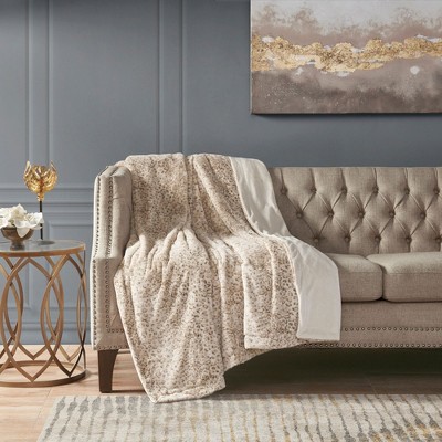 Sapphtopaz Faux Fur Blanket, Luxuriously Soft Throw Blanket for Bed, Reversible Faux Fur Face & Solid Reverse Bedding for Room Decor